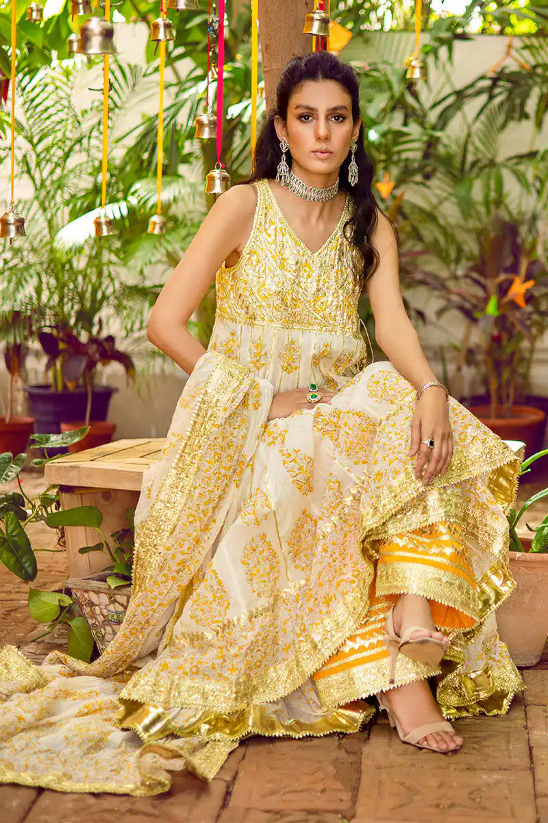 Mena - Yellow Angarkha by The Pink Tree Company, view 4