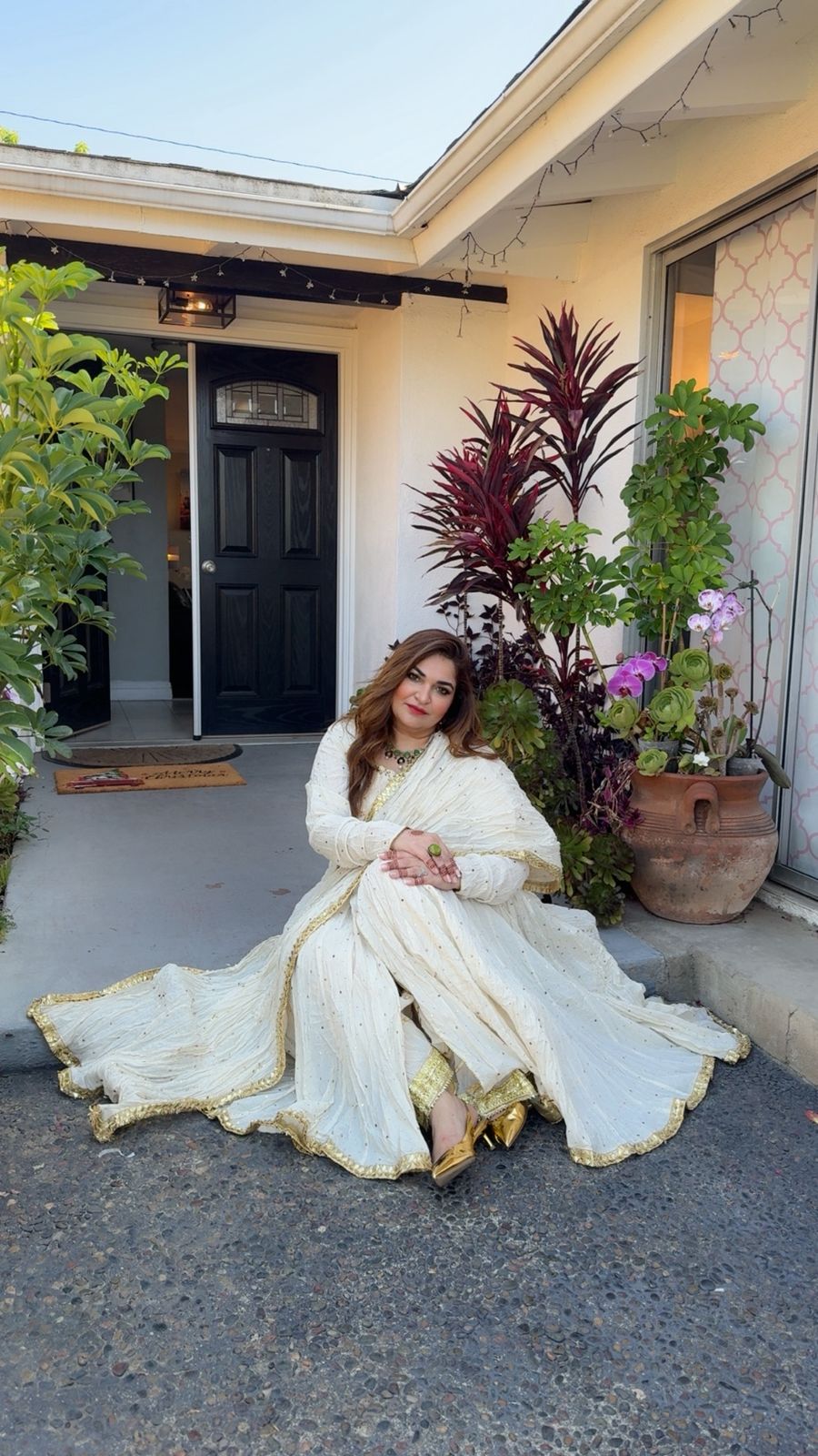 Mona J dressed in a customised PinkTree Peshwaz