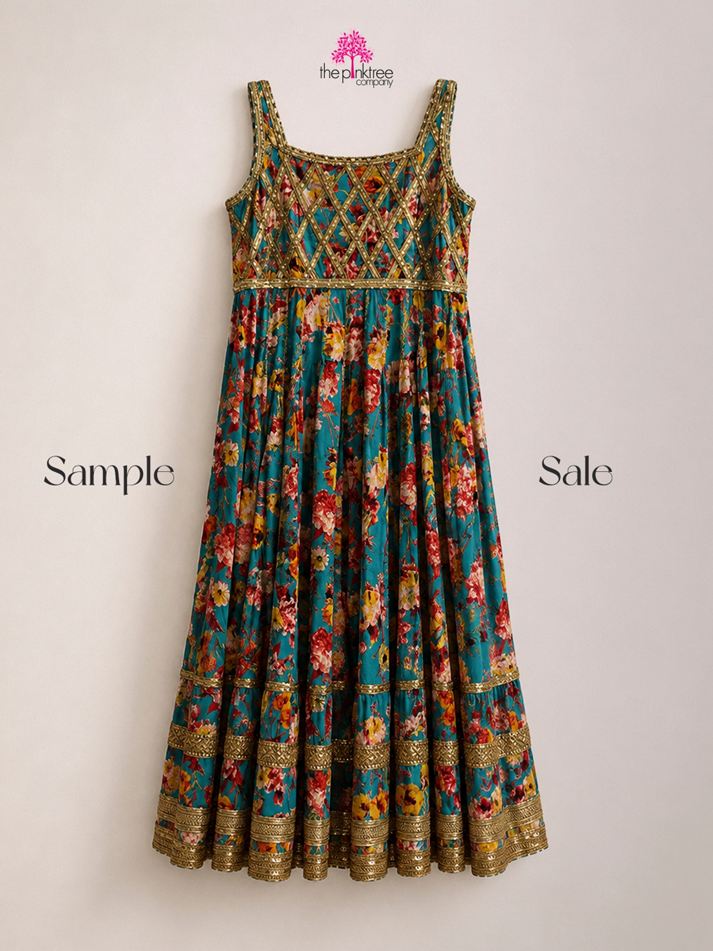 PRINTED PISHWAS IN BLUE (SAMPLE SALE)