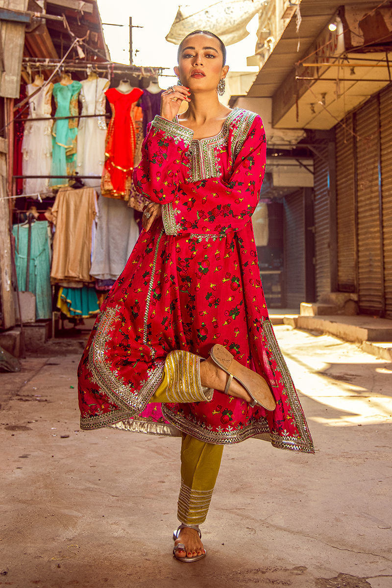 Marvi - Hot Pink Kurta by The Pink Tree Company, view 3