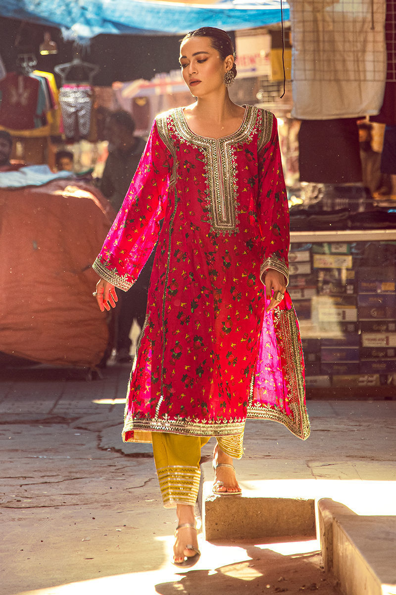 Marvi - Hot Pink Kurta by The Pink Tree Company, view 4