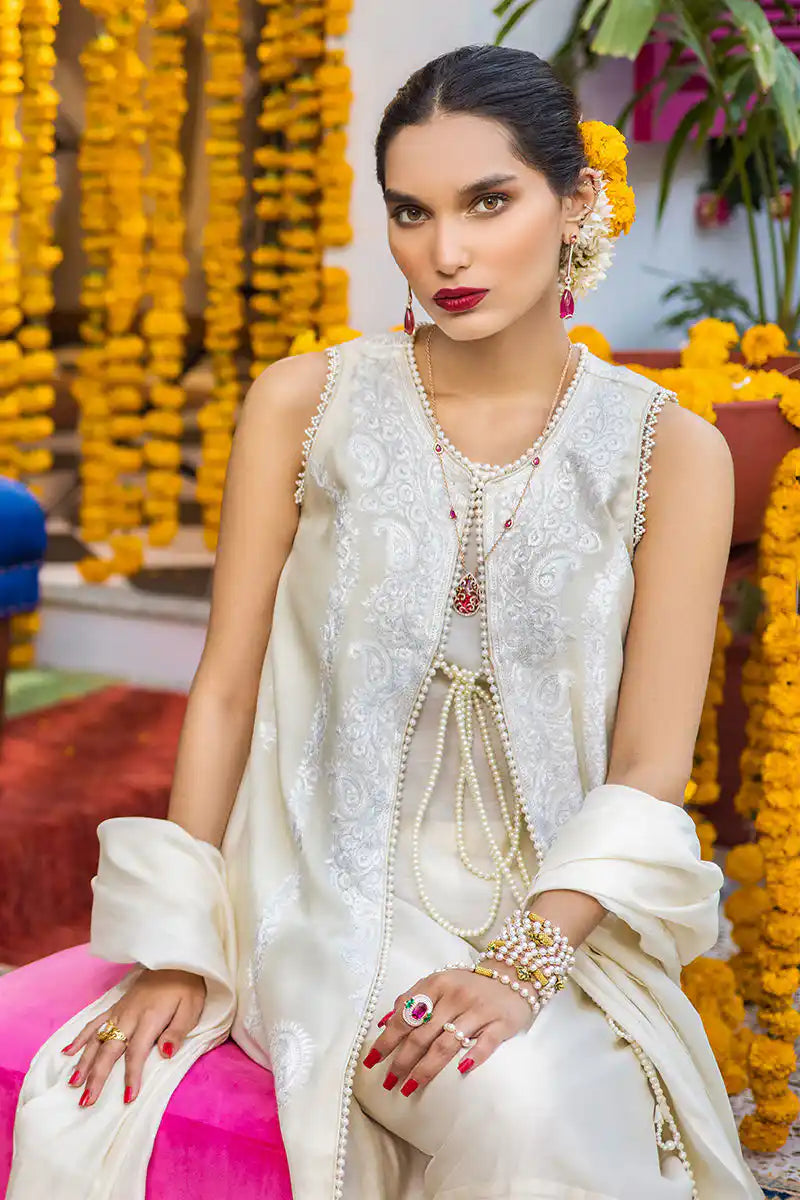 Pamposh - Ivory White Jacket by The Pink Tree Company, view 4