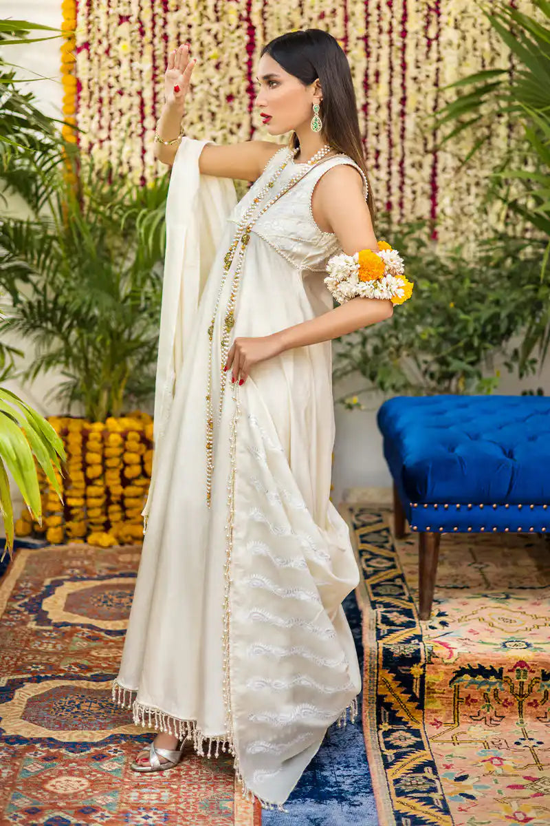 Brimposh - Ivory White Peshwaz by The Pink Tree Company, view 4