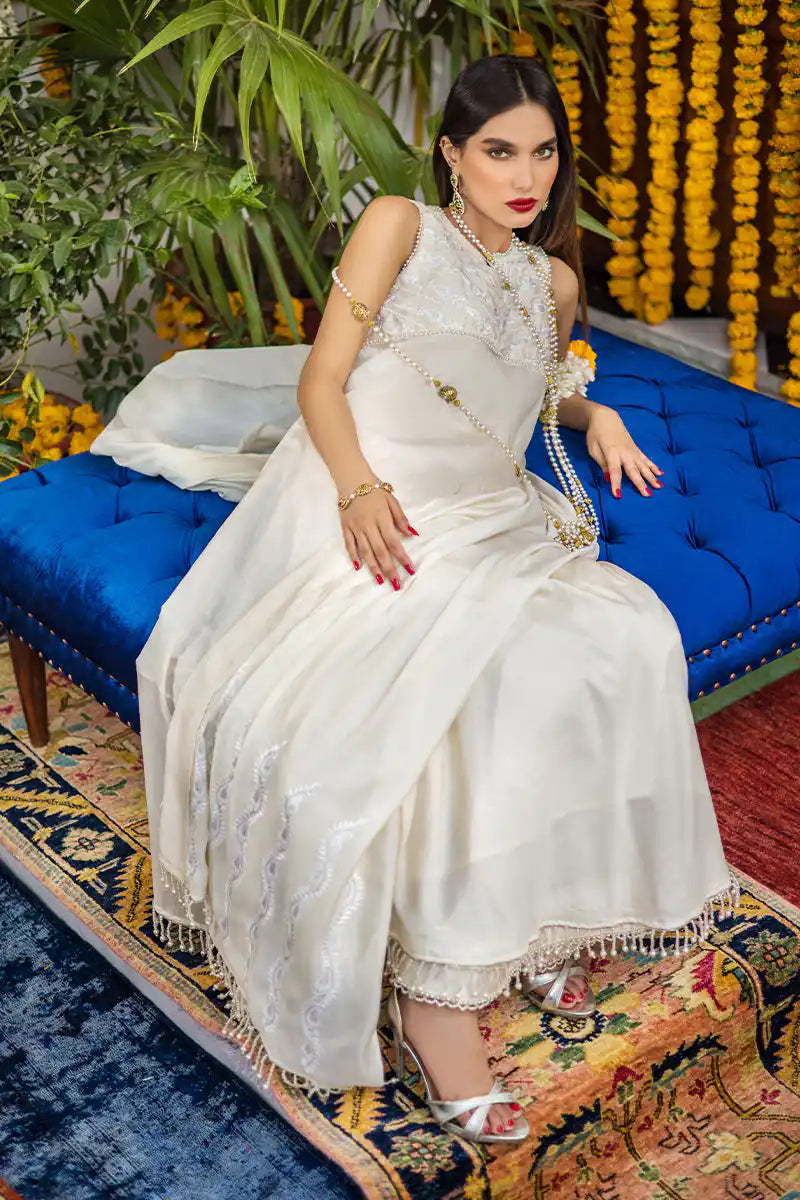 Brimposh - Ivory White Peshwaz by The Pink Tree Company, view 5