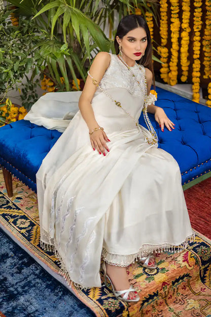 Brimposh - Ivory White Peshwaz by The Pink Tree Company, view 5