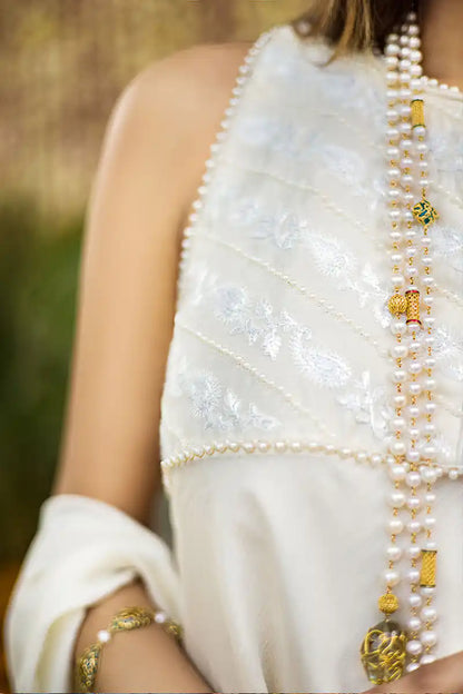 Brimposh - Ivory White Peshwaz by The Pink Tree Company, view 7