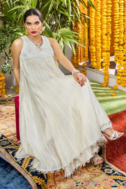Komposh - Ivory White Angarkha by The Pink Tree Company, view 6