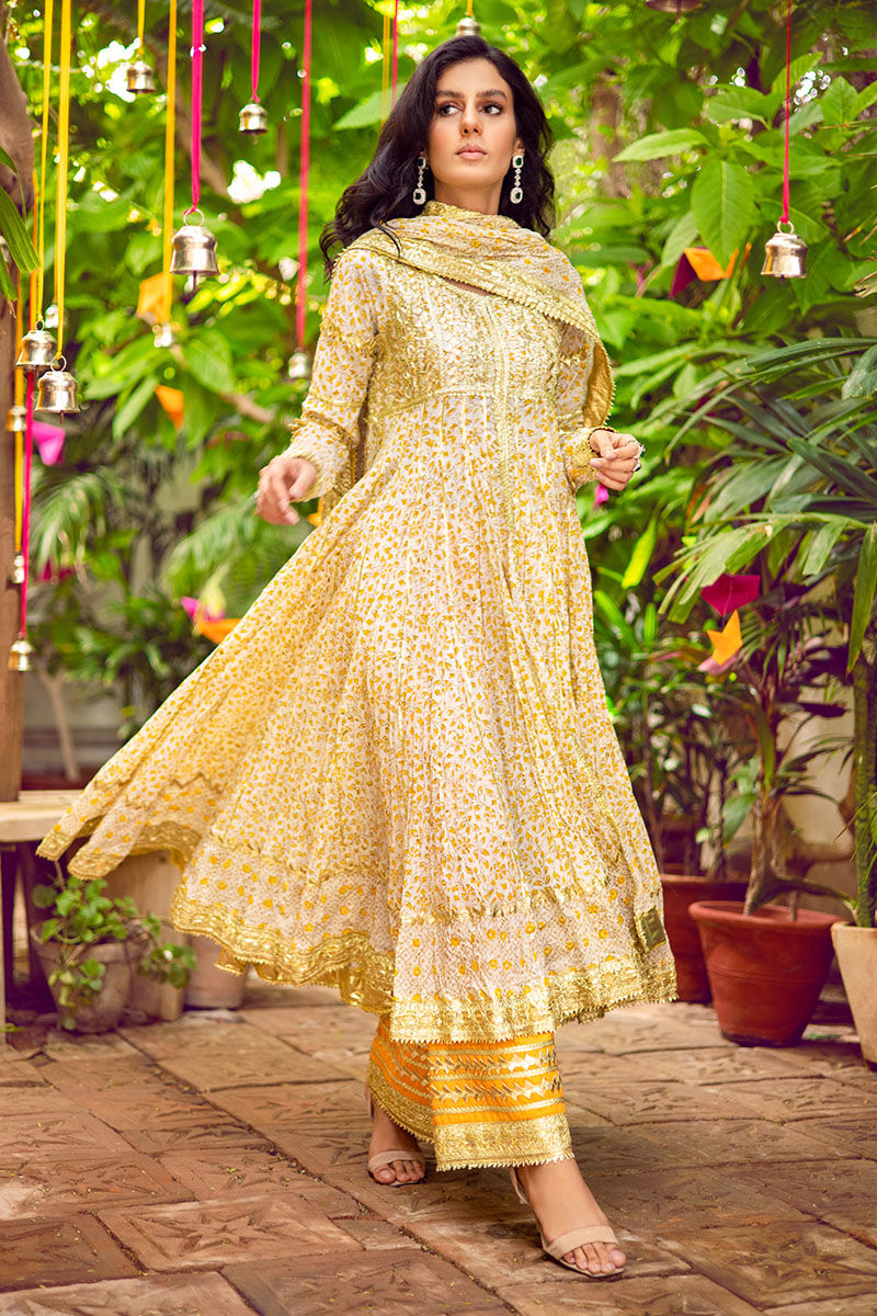 Bulbul - Ivory Peshwaz by The Pink Tree Company
