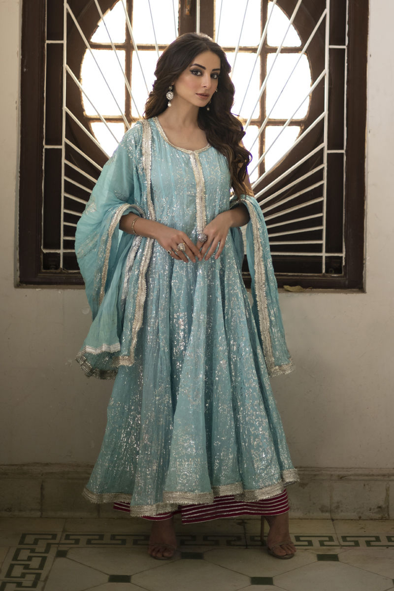 Ice Sky - Ice Blue Peshwaz by The Pink Tree Company