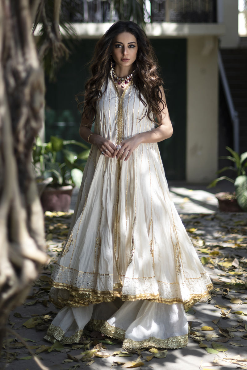 Ethereal Ivory - Gold 3 Piece Suit by The Pink Tree Company
