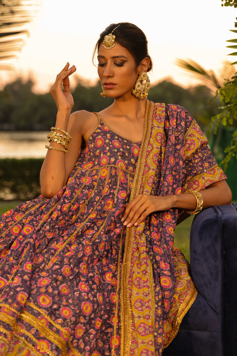 Plum Passion - Deep Purple Peshwaz by The Pink Tree Company, view 5