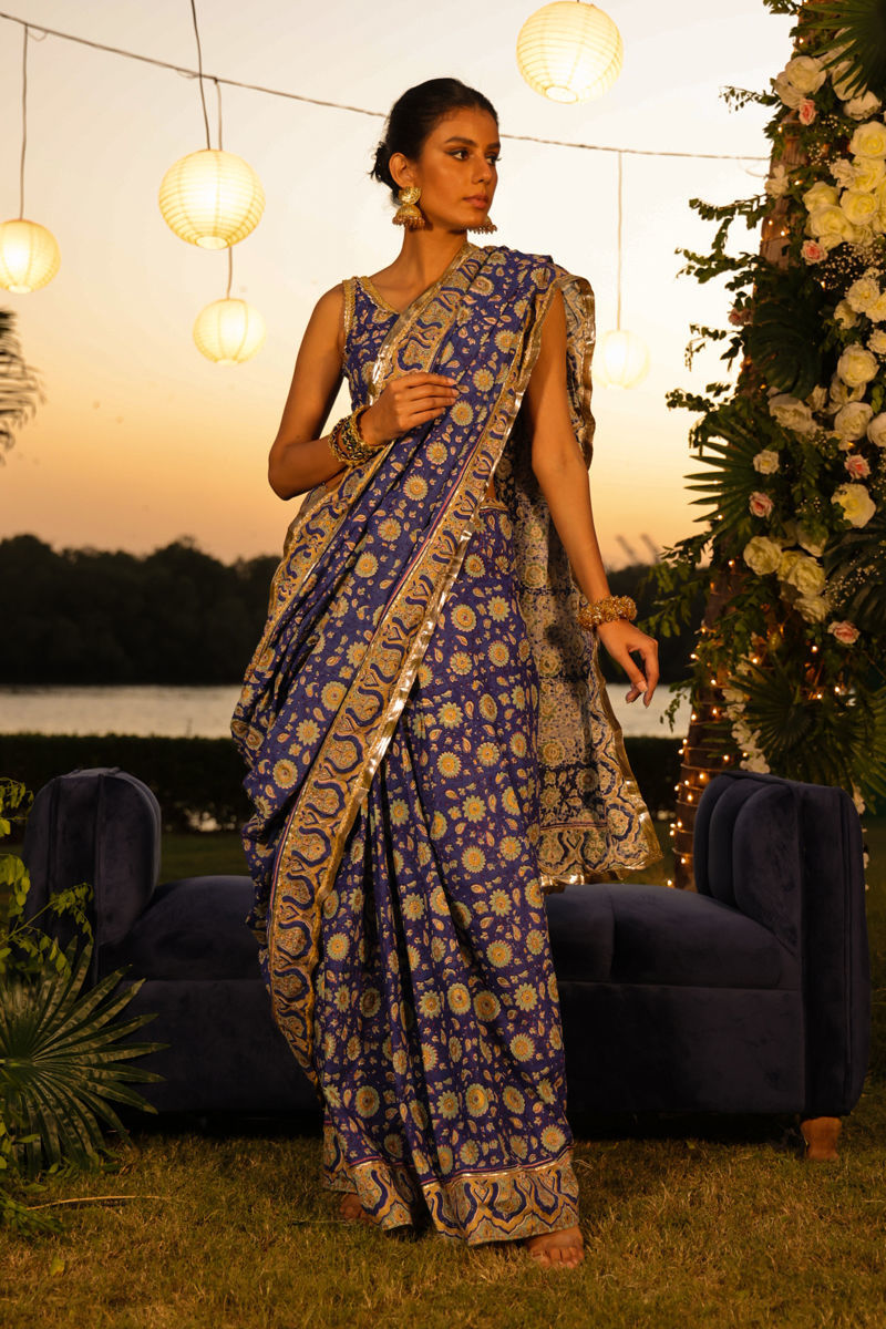 Boldly There - Blue Sari by The Pink Tree Company