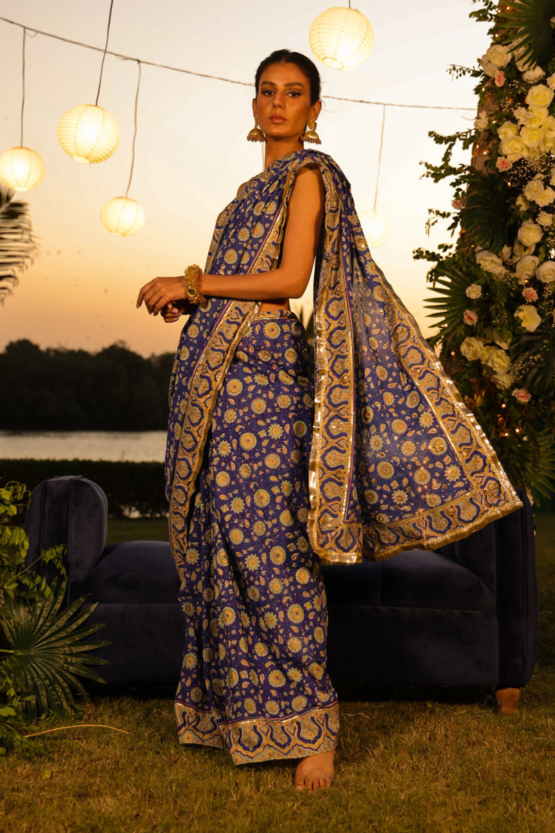 Boldly There - Blue Sari by The Pink Tree Company, view 4