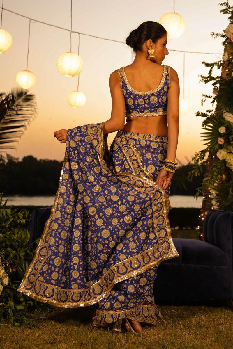 Boldly There - Blue Sari by The Pink Tree Company, view 5