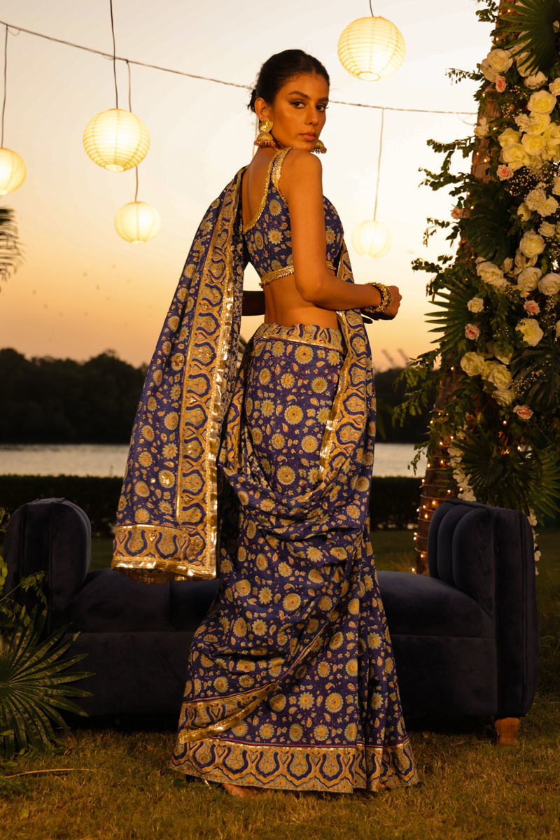 Boldly There - Blue Sari by The Pink Tree Company, view 2