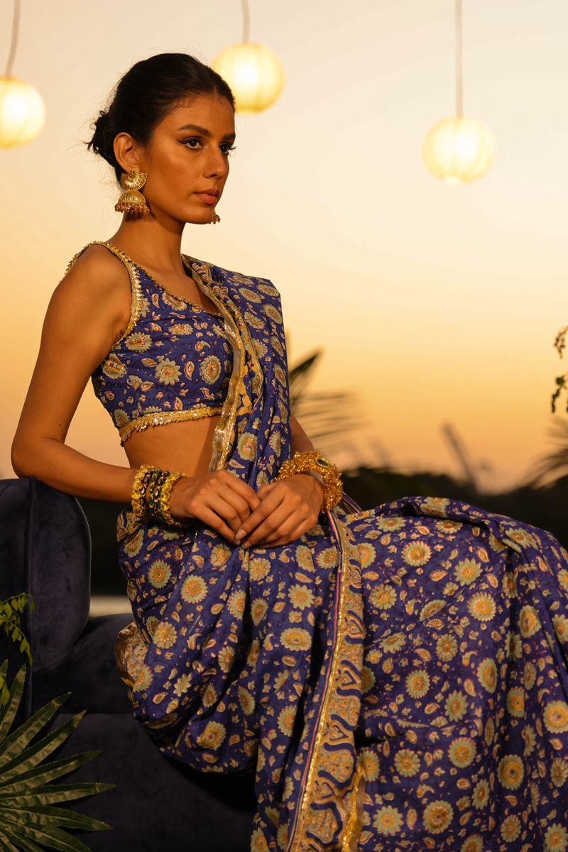 Boldly There - Blue Sari by The Pink Tree Company, view 3