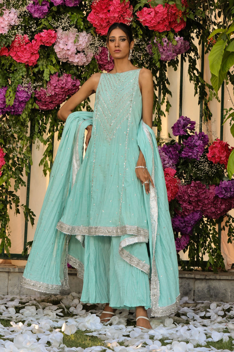 Azure Allure - Ice Blue 3 Piece Suit by The Pink Tree Company, view 3