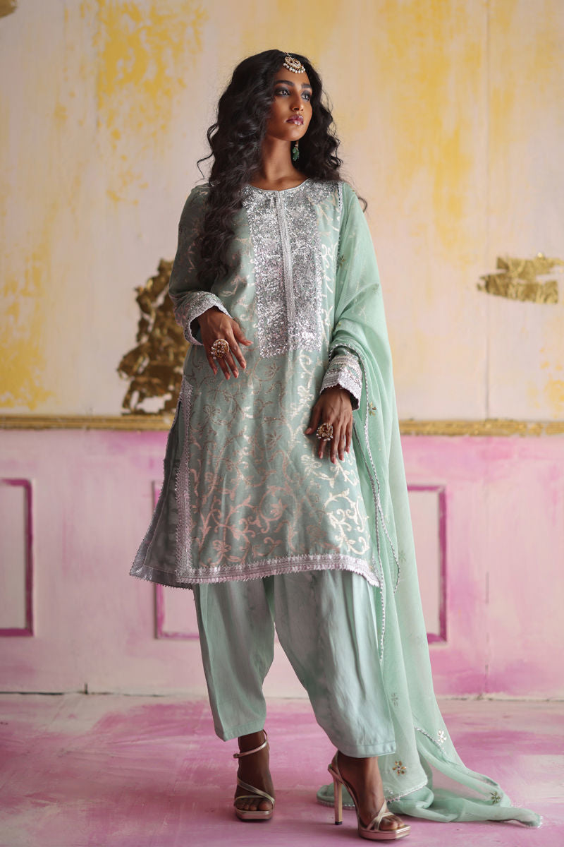 Bloom - Mint Blue Shalwar Kameez by The Pink Tree Company