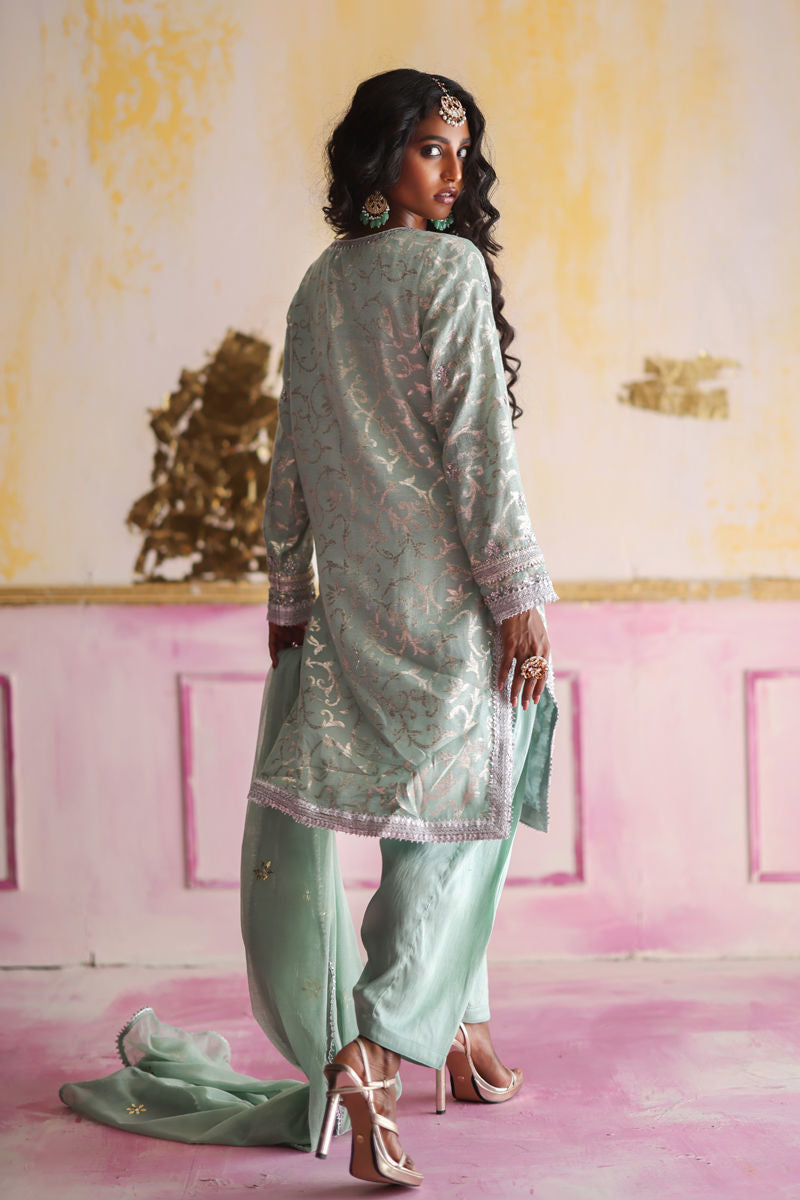 Bloom - Mint Blue Shalwar Kameez by The Pink Tree Company, view 3