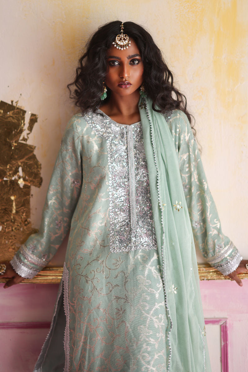 Bloom - Mint Blue Shalwar Kameez by The Pink Tree Company, view 4
