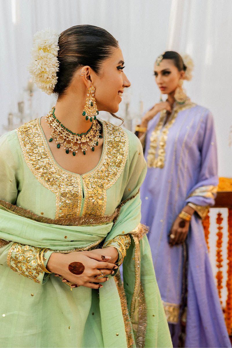 Aarsi - Pista Green Kurta by The Pink Tree Company, view 5