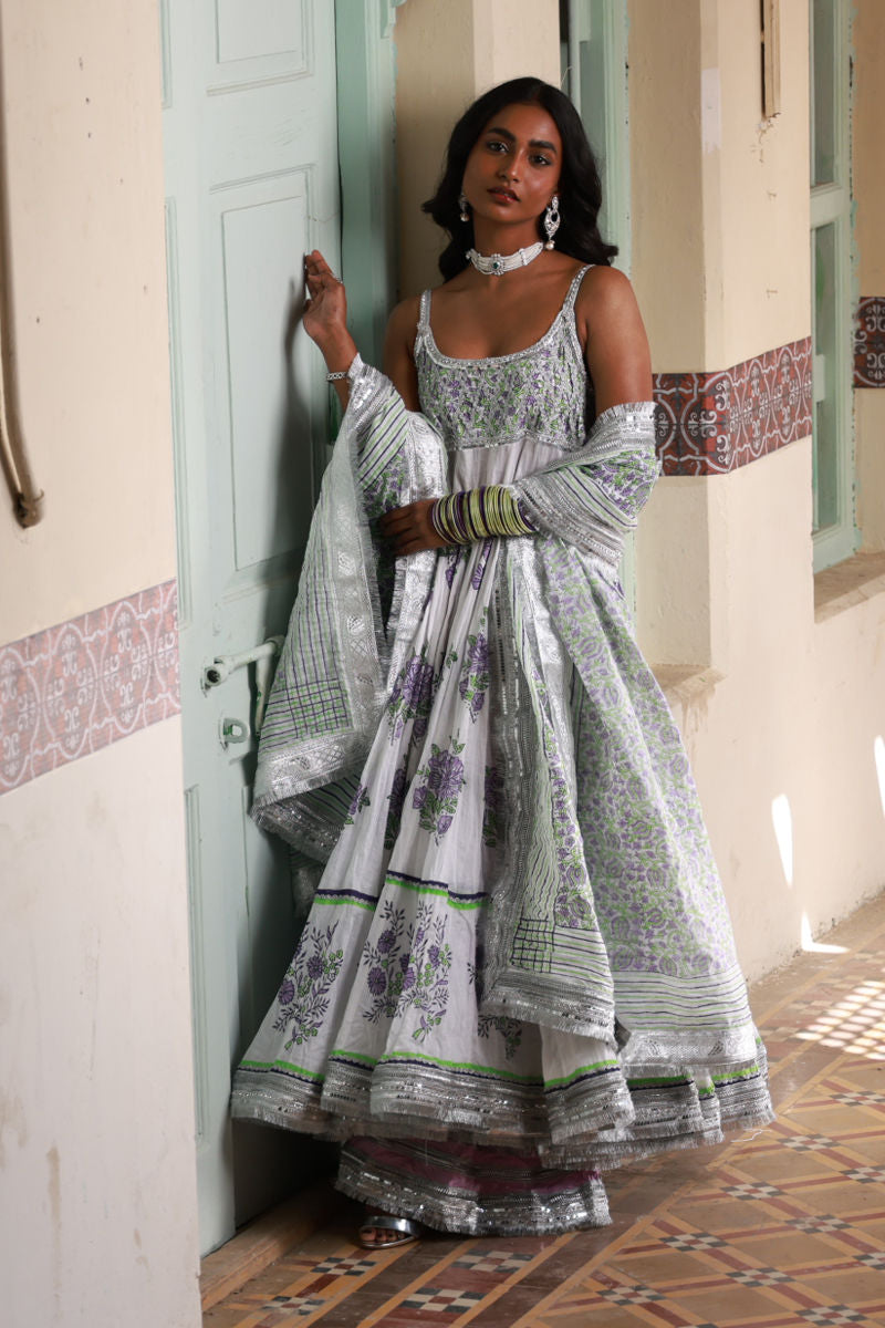 Violet - White Peshwaz by The Pink Tree Company