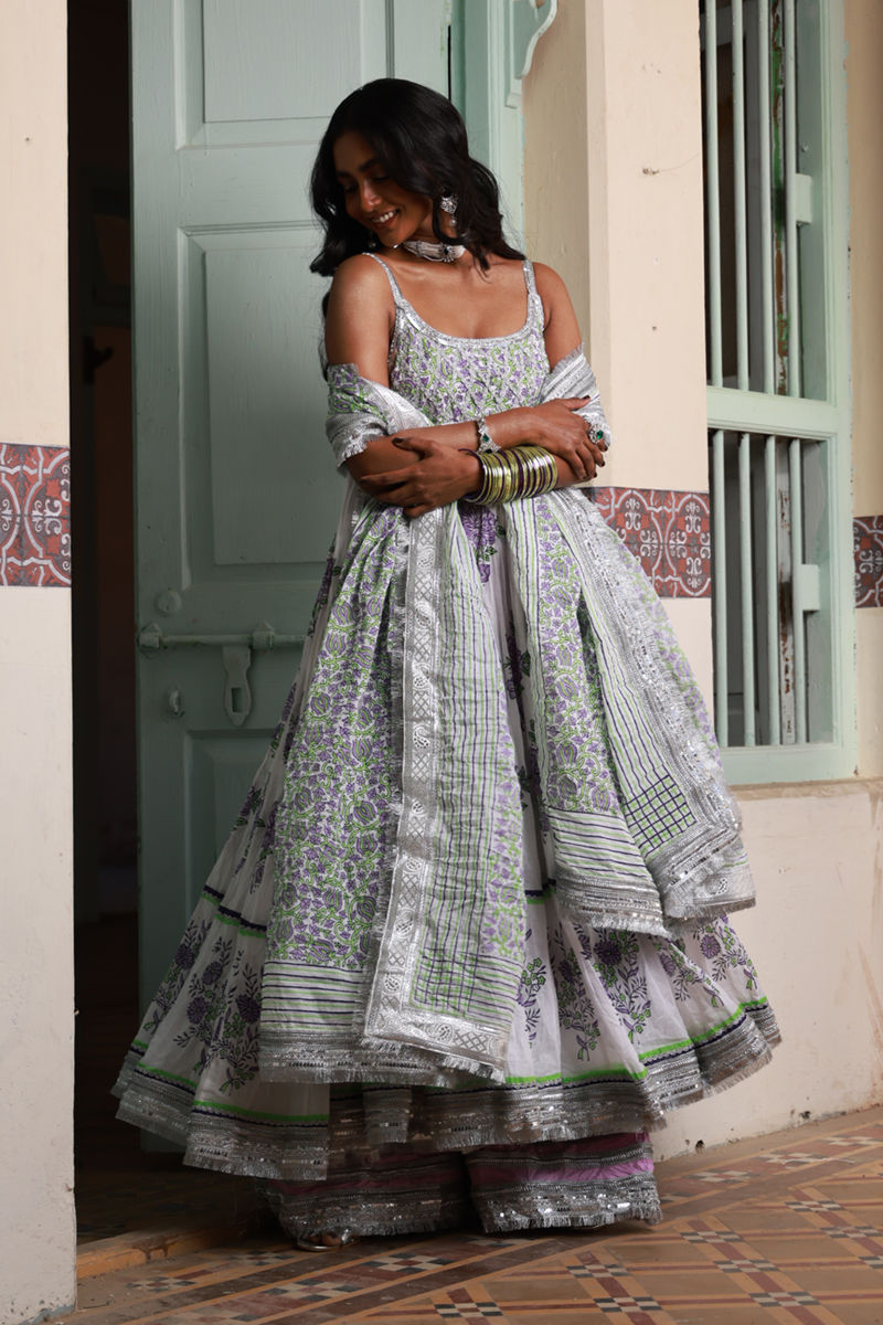 Violet - White Peshwaz by The Pink Tree Company, view 2