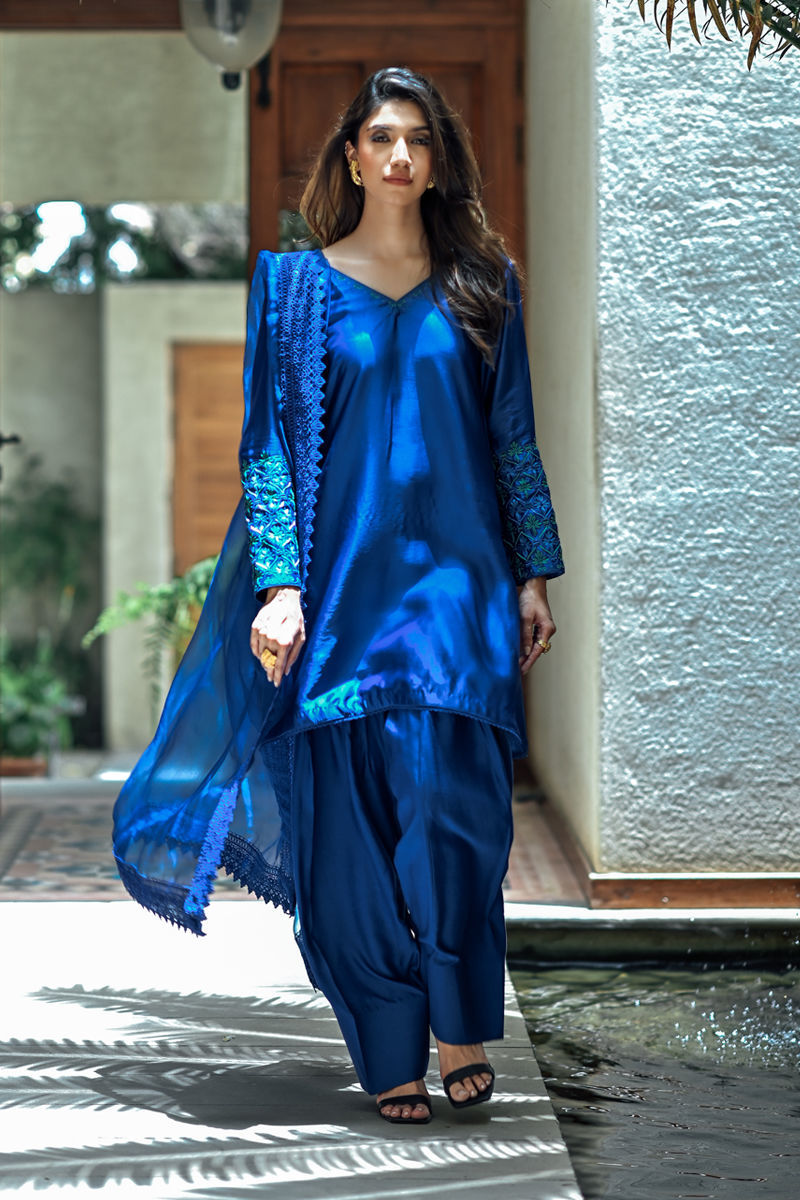 Blue Blood - Electric Blue Shalwar Kameez by The Pink Tree Company
