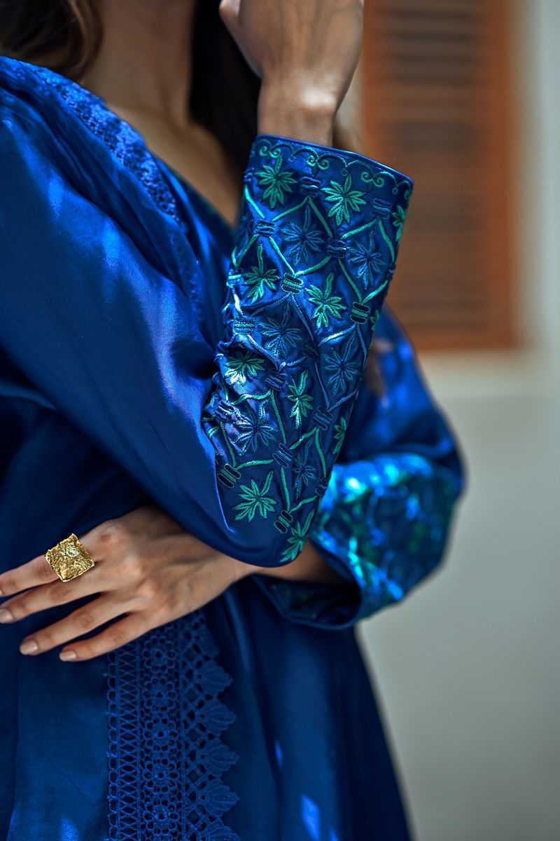 Blue Blood - Electric Blue Shalwar Kameez by The Pink Tree Company, view 5