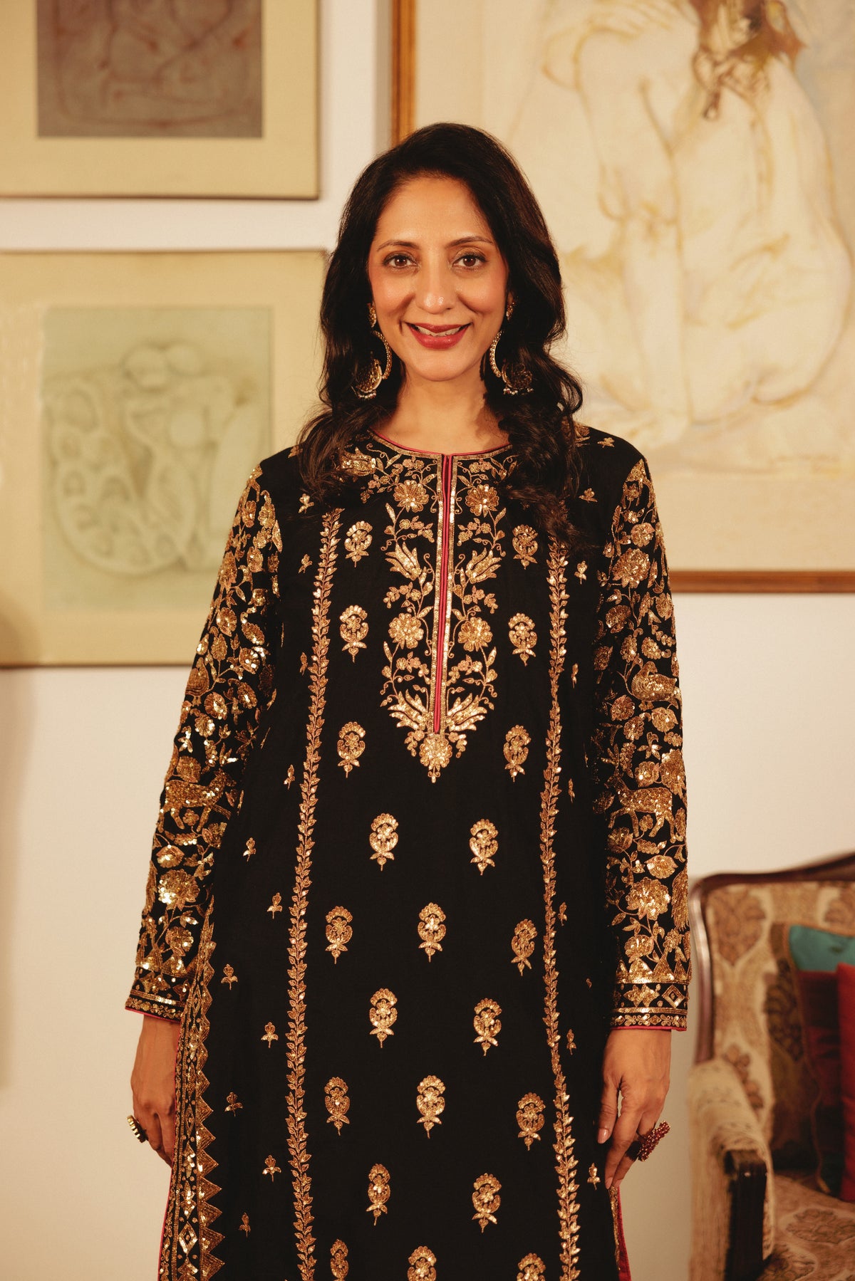 Black magic - Black Kurta by The Pink Tree Company, view 4