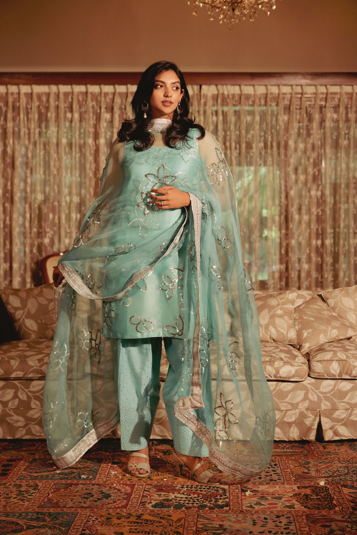 Blue Moon - 2 - Ice Blue Shalwar Kameez by The Pink Tree Company