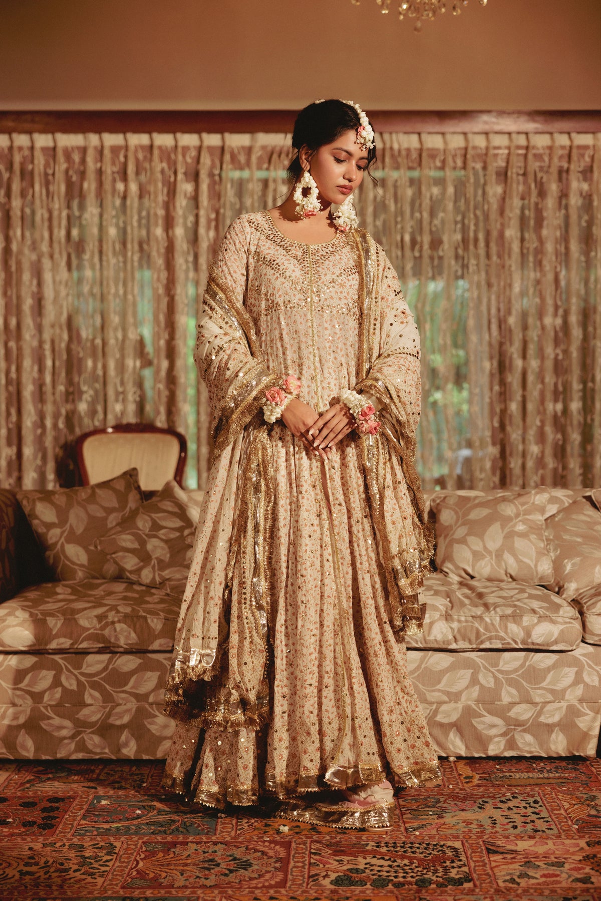 Pink Crush - Ivory Peshwaz by The Pink Tree Company