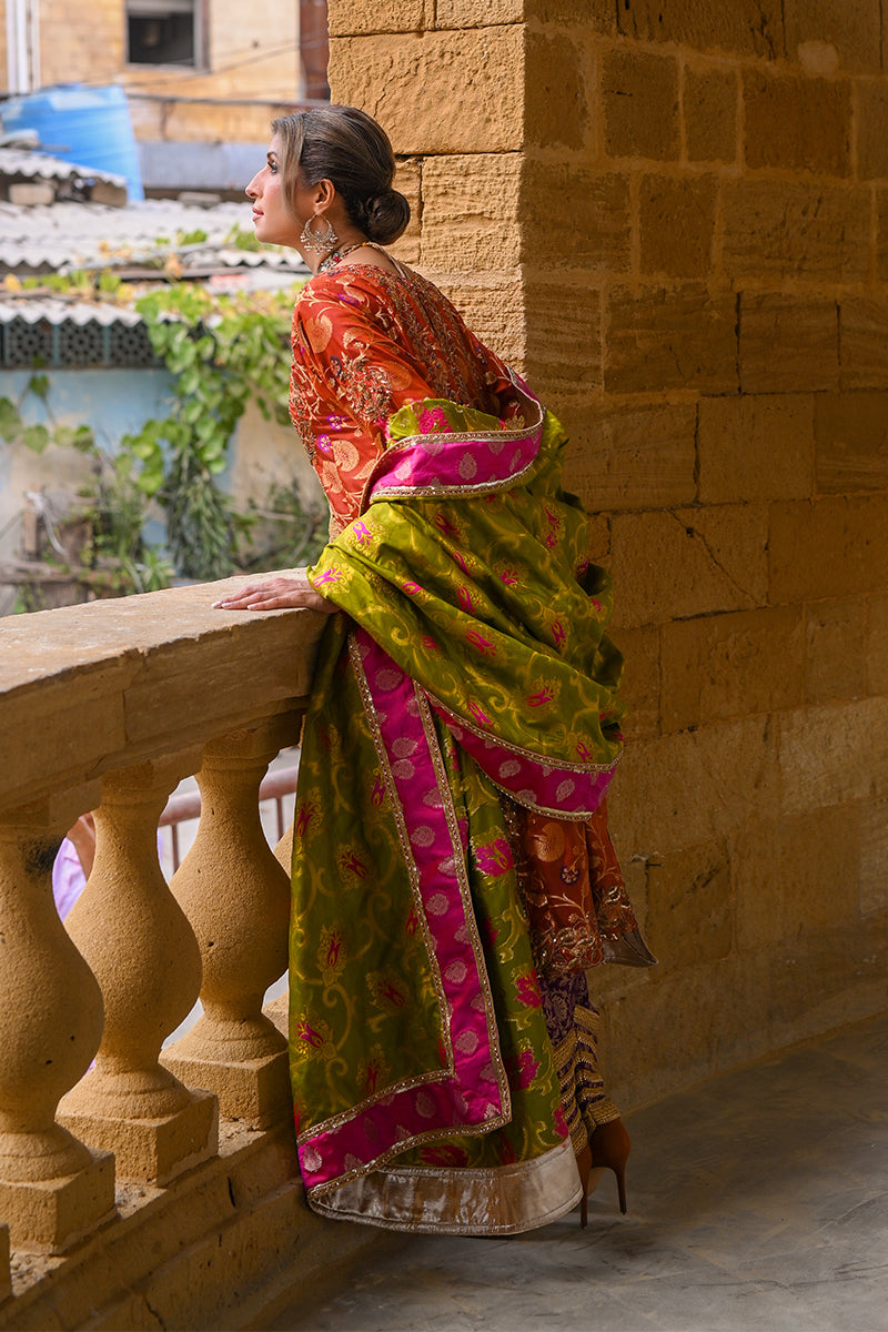 Atish-e-Ishq - Rust Shalwar Kameez by The Pink Tree Company, view 5