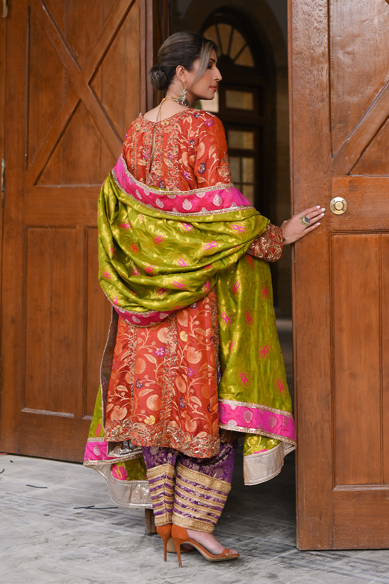 Atish-e-Ishq - Rust Shalwar Kameez by The Pink Tree Company, view 3