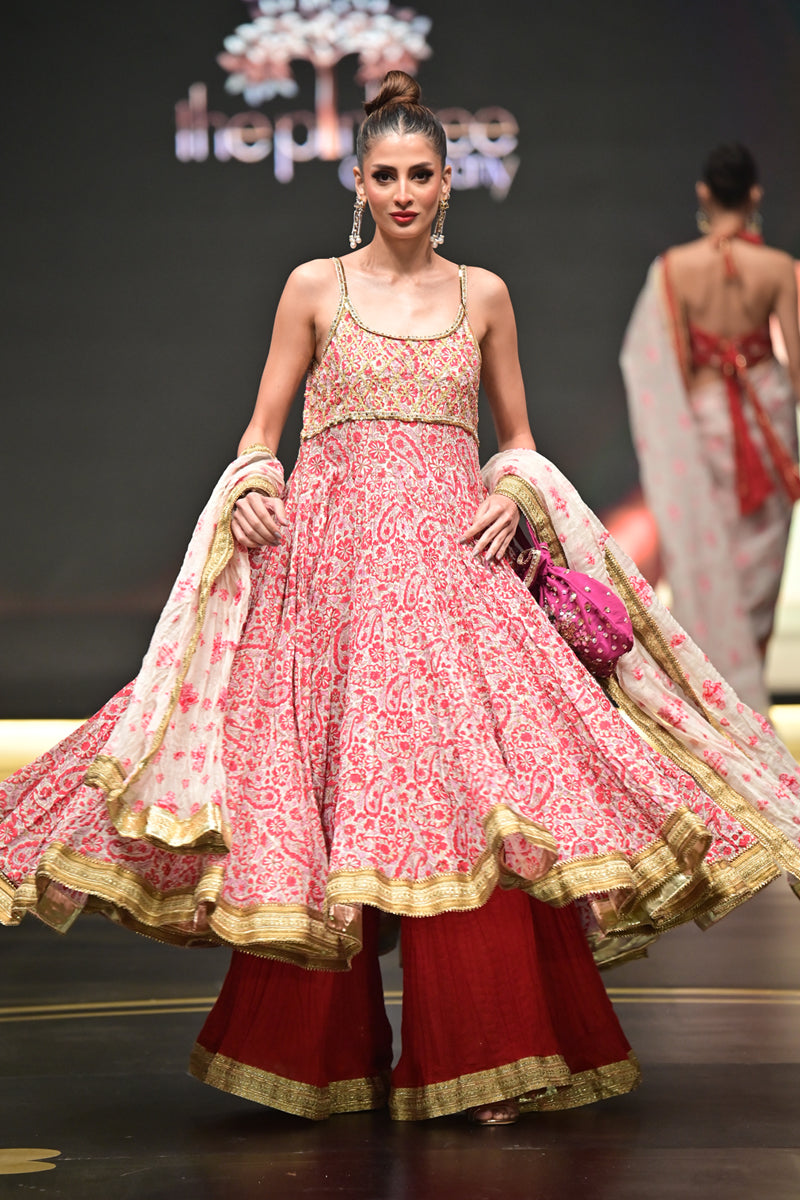 Gulaabi Ankhain - Red Peshwaz by The Pink Tree Company