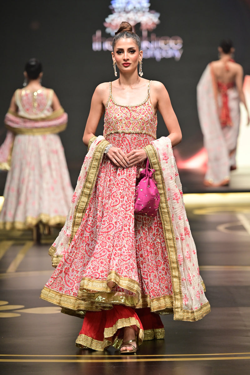 Gulaabi Ankhain - Red Peshwaz by The Pink Tree Company, view 2