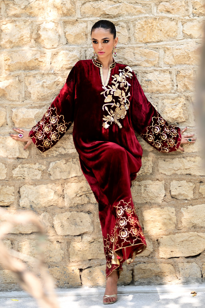 Dil Jawan - Maroon Shirt by The Pink Tree Company, view 3