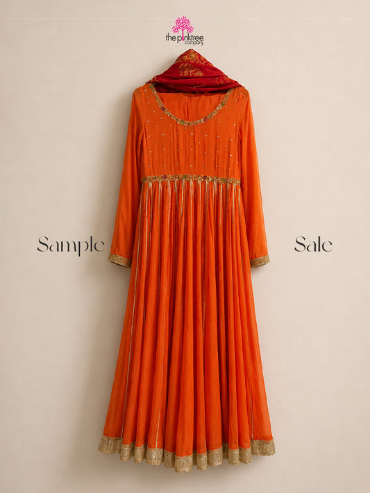 ORANGE SILK PISHWAS