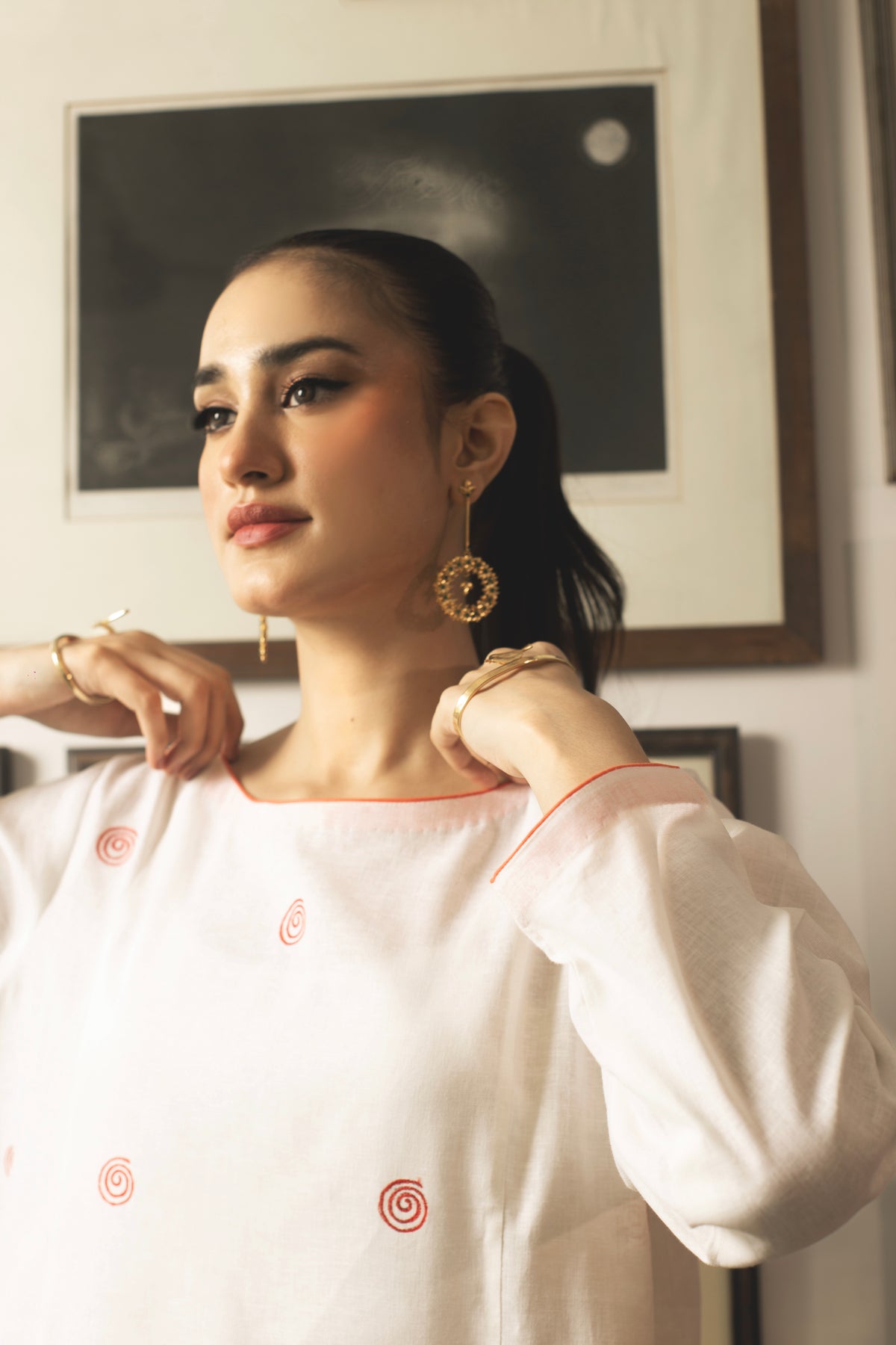 Bengoli Bride - Ivory Traditional Outfit by The Pink Tree Company, view 4