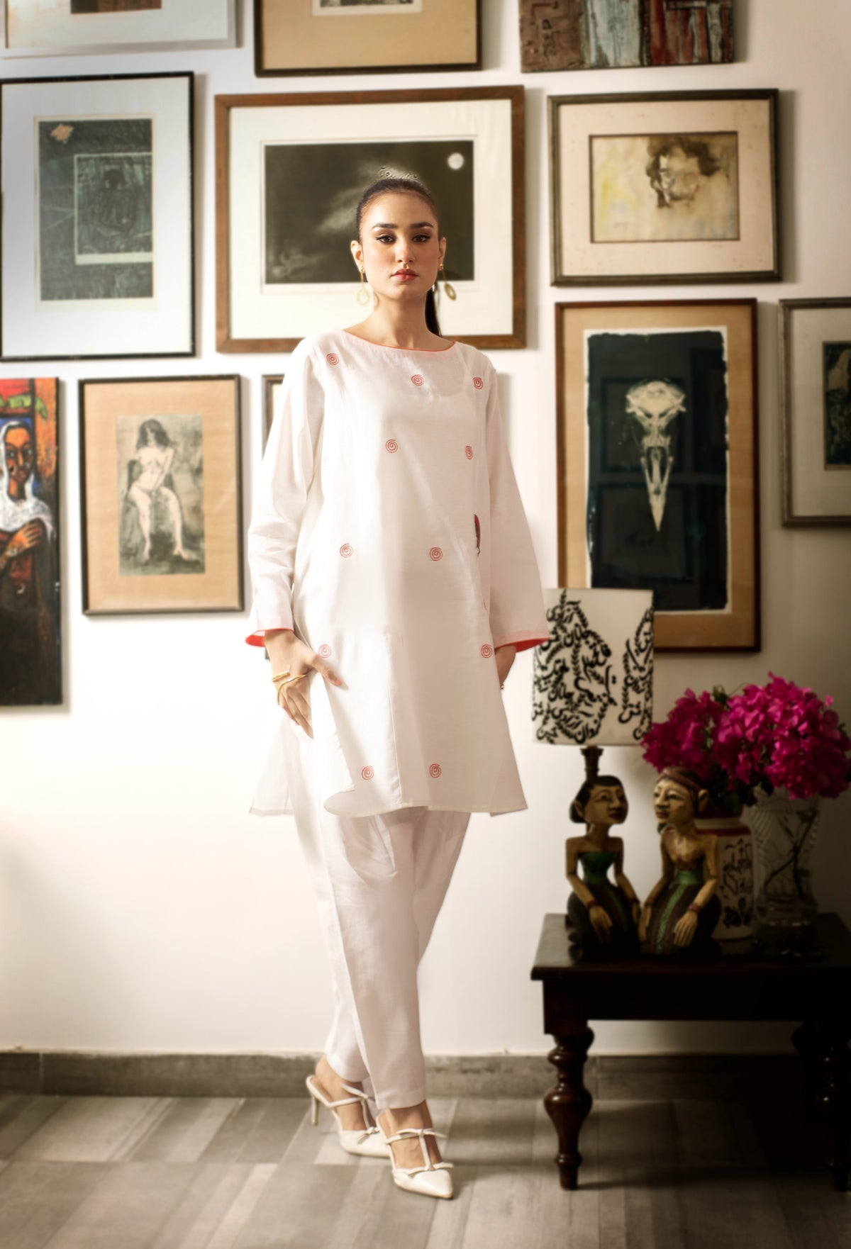 Bengoli Bride - Ivory Traditional Outfit by The Pink Tree Company, view 5