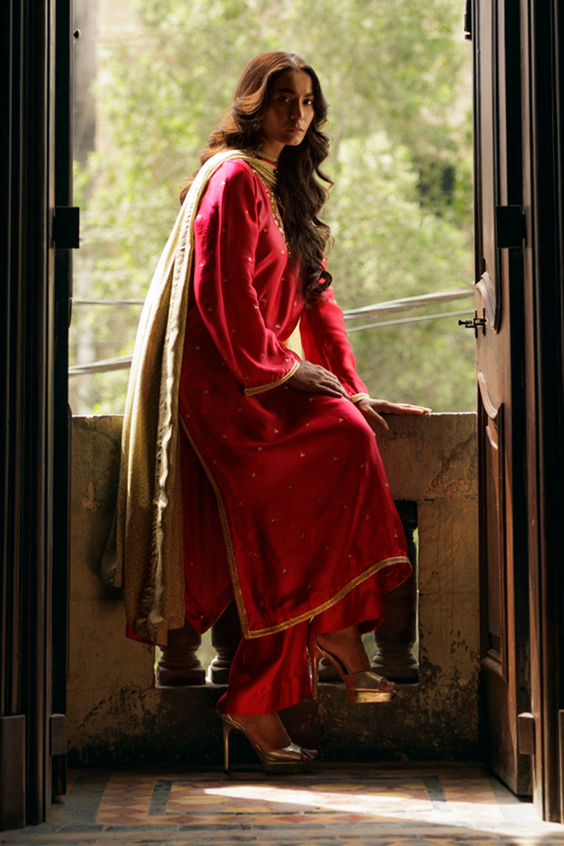 Gul-e-Dhani - Hot Pink 3 Piece Suit by The Pink Tree Company, view 3