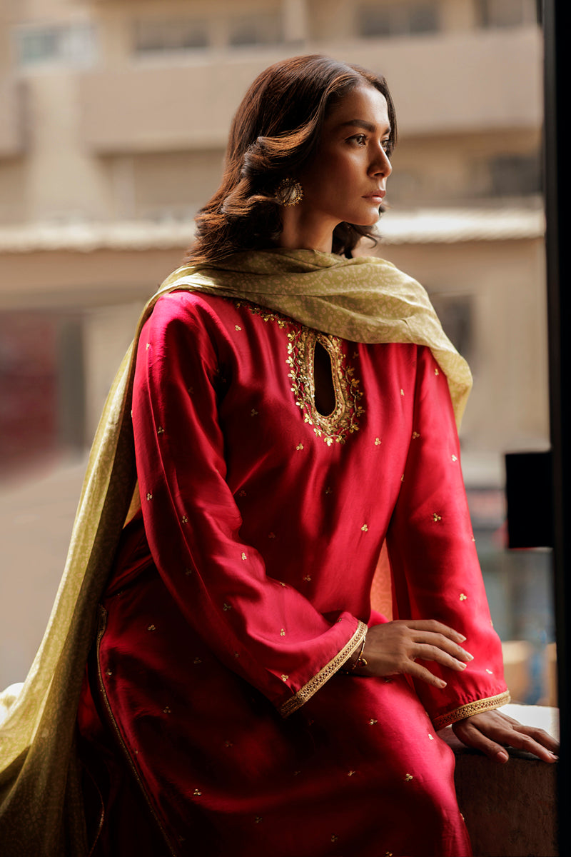 Gul-e-Dhani - Hot Pink 3 Piece Suit by The Pink Tree Company, view 5