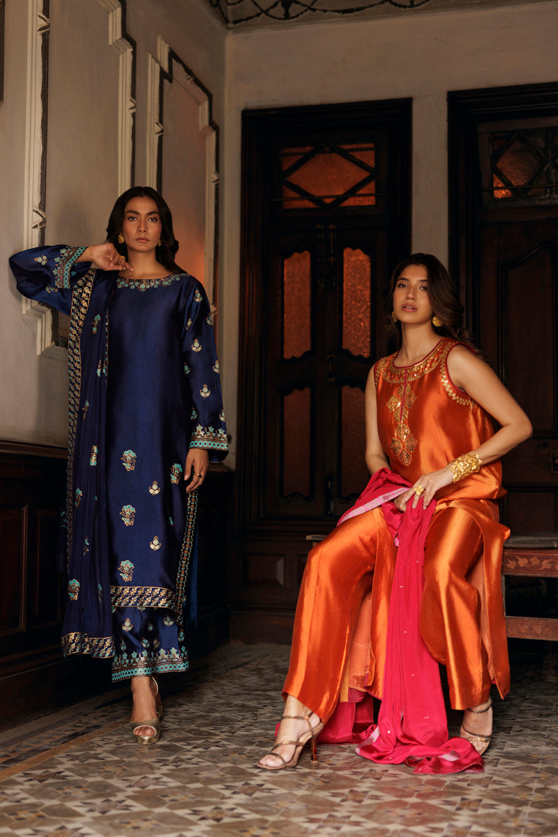 Gulnaar - Orange 3 Piece Suit by The Pink Tree Company, view 5