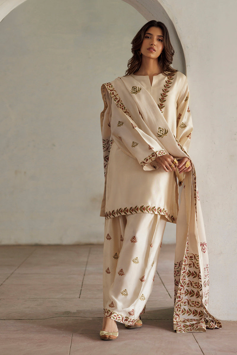 Ivory Baagh - Ivory Shalwar Kameez by The Pink Tree Company