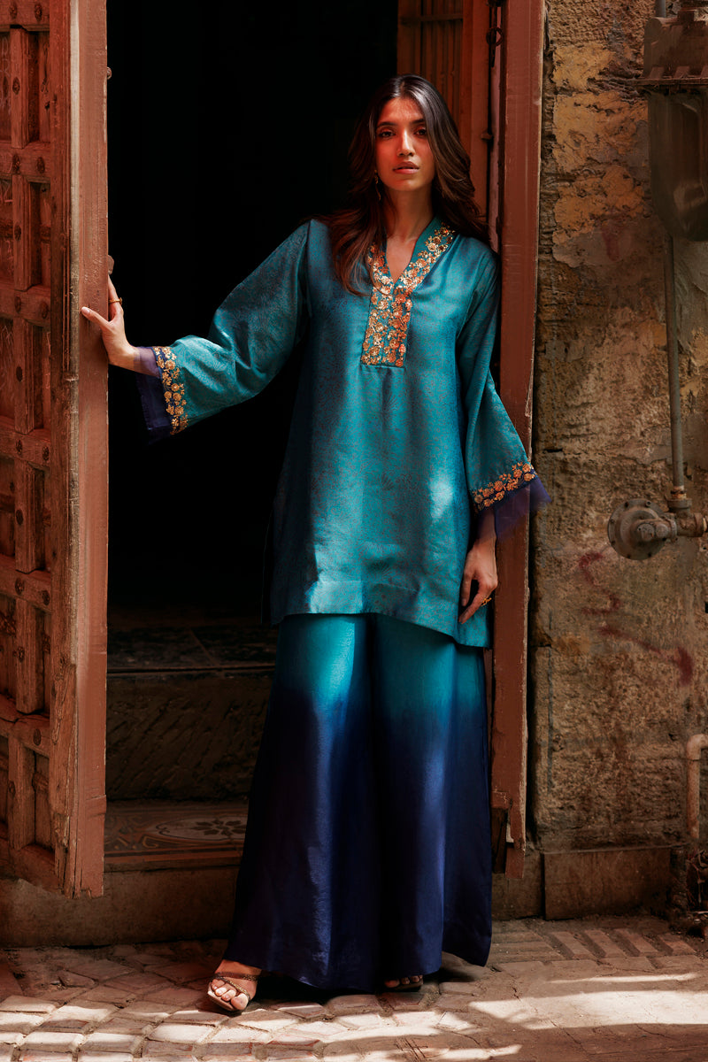 Aab-e-Neel - Ferozi 3 Piece Suit by The Pink Tree Company