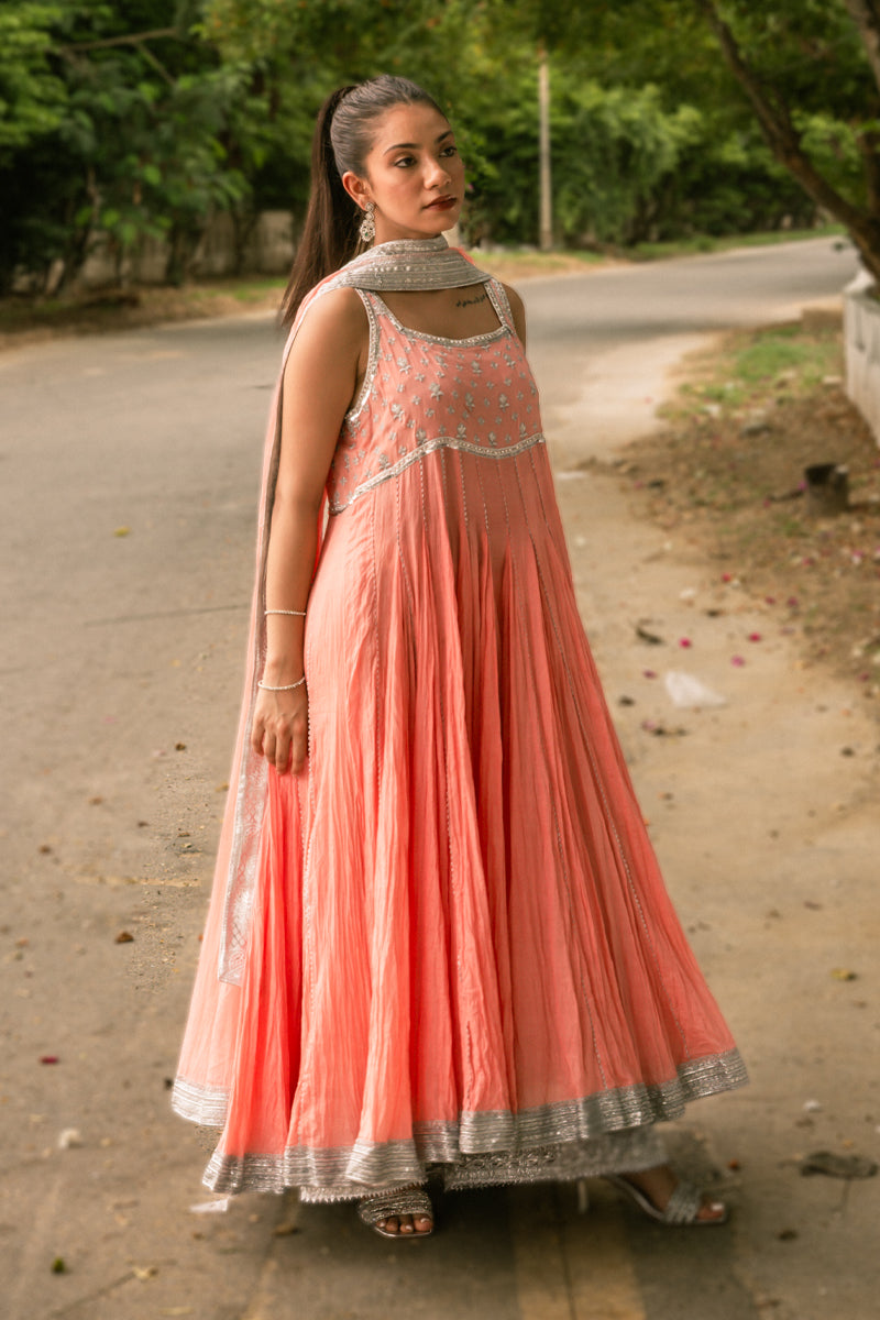 Marjaan - Peach Peshwaz by The Pink Tree Company, view 2