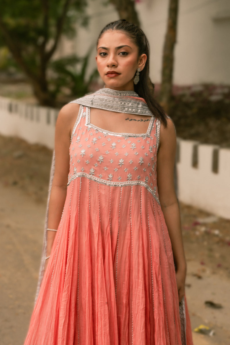 Marjaan - Peach Peshwaz by The Pink Tree Company, view 3