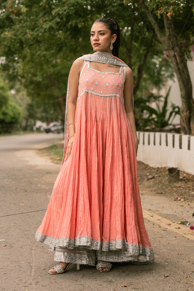 Marjaan - Peach Peshwaz by The Pink Tree Company, view 5