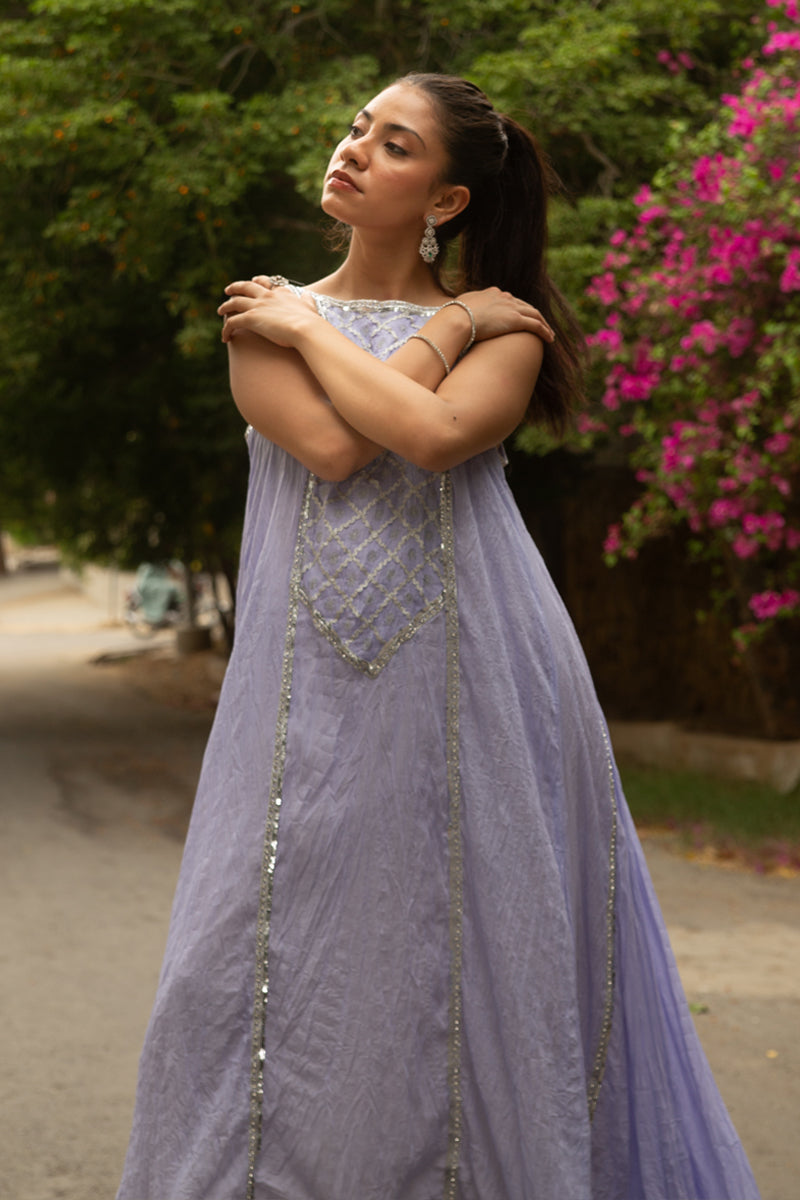 Kamni Kasni - Lilac Peshwaz by The Pink Tree Company, view 3