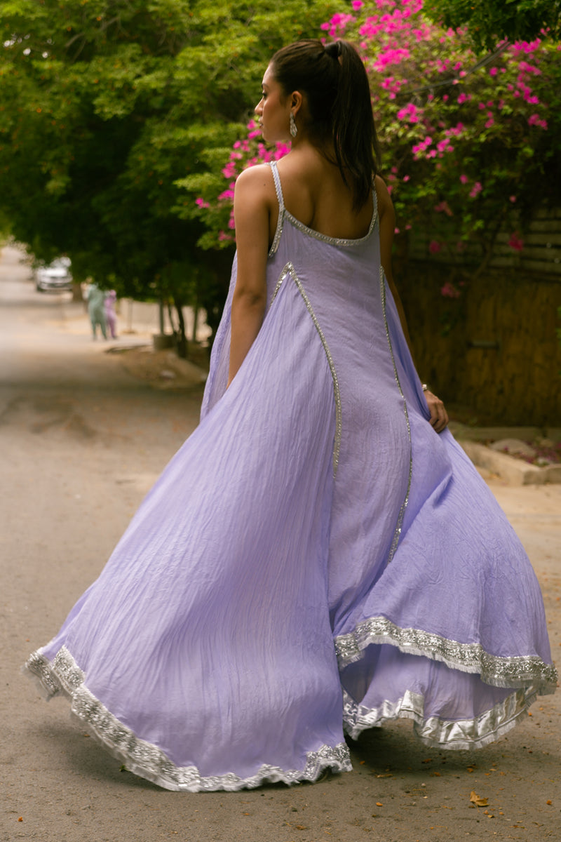 Kamni Kasni - Lilac Peshwaz by The Pink Tree Company, view 2
